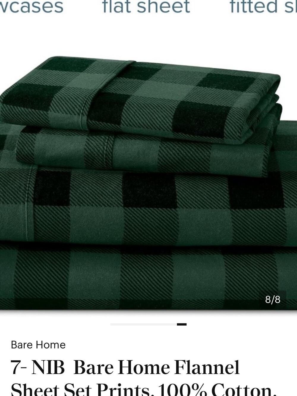 Bare Home Green Buffalo Plaid Flannel Sheet Set - Picture 7 of 7